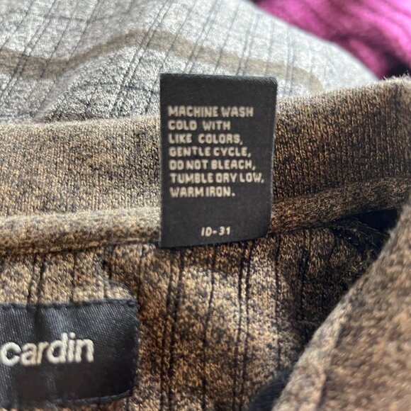 Pierre Cardin Mens Vintage Sweater Shirt Brown Ribbed Collar Size Large - Picture 7 of 7